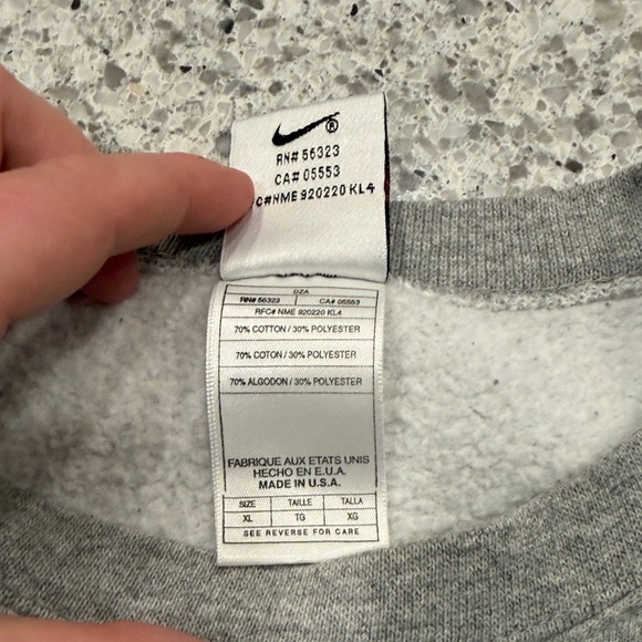 Vintage 90s Nike XL Boxy Oversized Gray Crewneck Pullover Sweater Sweatshirt - Picture 4 of 15